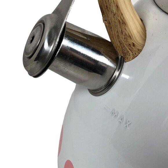 MasterClass Pink Heart Tea Kettle Whistling Stainless Steel Premium 2.6 QT - Picture 7 of 9